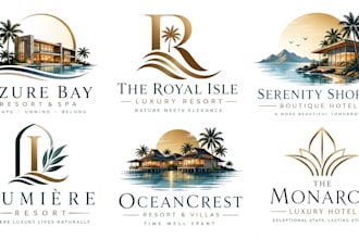 design a professional, resort, hospitality, or architecture luxury hotel logo