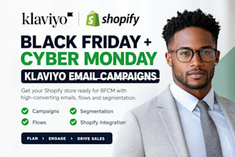 set up klaviyo black friday and cyber monday email flows for shopify