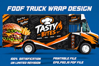 design food truck, food trailer, food van, food cart and food caravan or camper