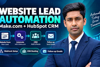 automate website leads with make com and hubspot CRM