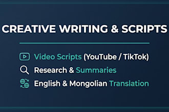 do creative writing and text translation