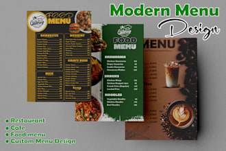 design a modern restaurant food cafe and coffee menu