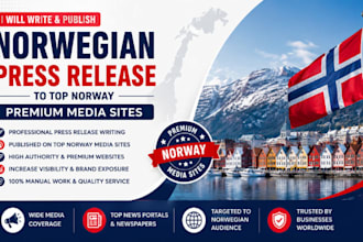 write and distribute norway press release to top 200 norwegian media sites