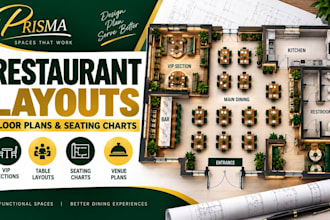 design restaurant layouts, seating charts, VIP sections and floor plans