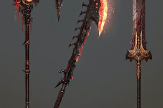 draw your weapon concept art in awesome details