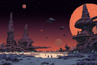 draw futuristic characters, worlds and environments