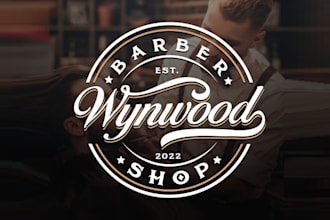 design premium barbershop salon business logo