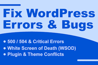fix any wordpress error, bugs, database, SSL and hosting issues