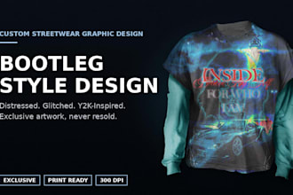 do graphic t shirt design with distressed bootleg vintage style