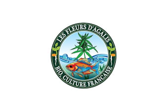 make flower cultivation cbd company logo with hemp cannabis