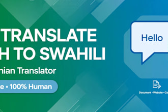 translate english to swahili and swahili to english professionally