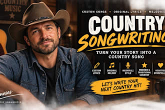 write a custom country song with original lyrics and melody for you