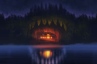 design a terrifying horror book cover illustration