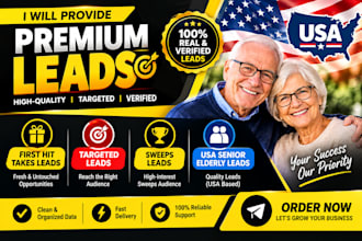 provide premium first hit takes leads, targeted lead,  sweeps USA elderly leads