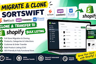 migrate clone sortswift woocommerce ecwid clone transfer to shopify bulk listing