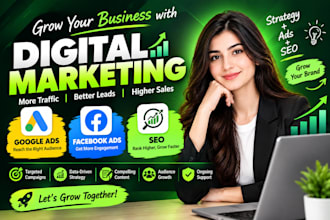 digital marketing, google ads, facebook ads and SEO