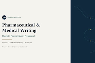 write medical, pharmaceutical and gmp content as a pharmacist