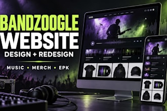 redesign bandzooogle, bandzoogle merch store, music website