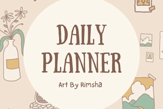 design aesthetic daily planner, digital planner