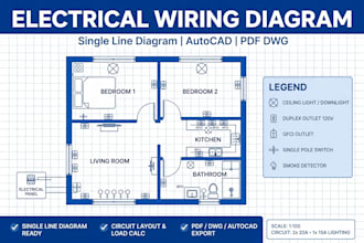 draw electrical wiring diagram and single diagram in autocad