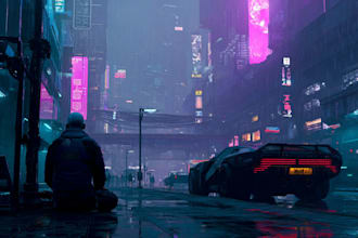 design futuristic sci fi city concept art