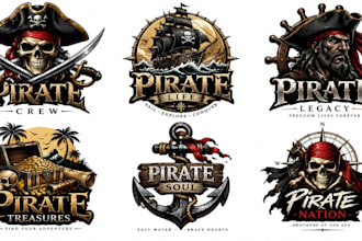 design a professional , skull, nautical, adventure, or mascot pirate logo