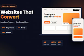 design a modern responsive website, landing page or business website