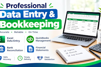 be your professional virtual assistant for data entry, accounting, and bookkeep