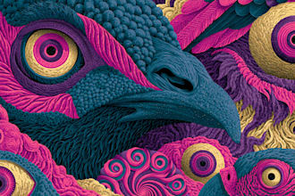 do colorful trippy psychedelic style illustration