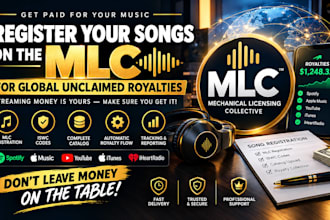 register your songs on the mlc for global unclaimed royalties