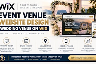 design wix event venue website wedding venue booking service website wix design