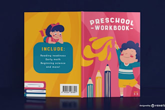 design childern book illlustration cover book activices workbook sheet