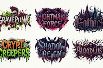 create horror punk, horror metal, gothic metal, dark logo