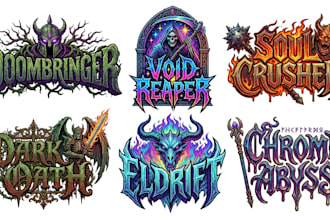 design epic doom metal band fantasy logo