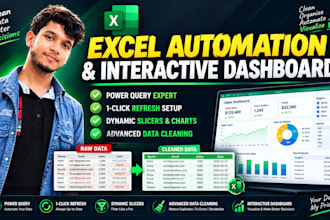 clean and automate your excel data and build a dynamic dashboard