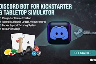 build discord bot that manage kickstarter backers and tabletop simulator updates