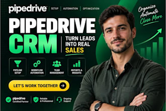 setup, automate and optimize pipedrive CRM, sales pipeline and workflows