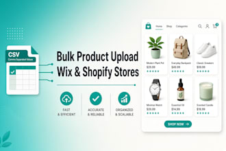 bulk upload and list products on wix and shopify