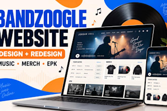 design or redesign your bandzoogle music website and merch store
