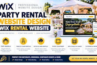 build wix party rental website event equipment rental booking service website