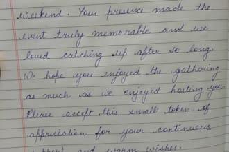 provide neat and handwritten notes and documents