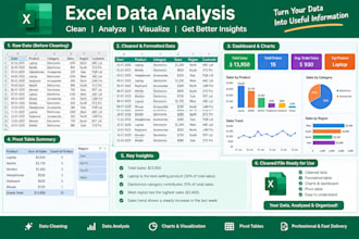 do data analysis, data cleaning and excel spreadsheet work