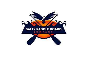 design salty paddle board company logo