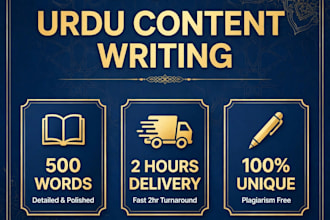 write professional SEO optimized urdu articles and blog post