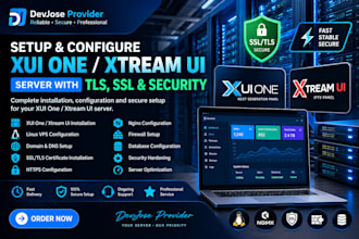 setup server using xui one, xtream ui , tls, with sll security