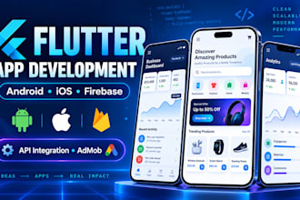 develop a flutter mobile app with firebase and rest API