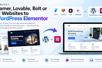 convert your framer, lovable, bolt or ai website to wordpress elementor