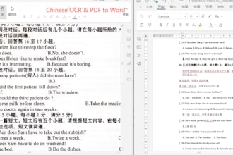 do chinese ocr, image to text, and PDF to word conversion