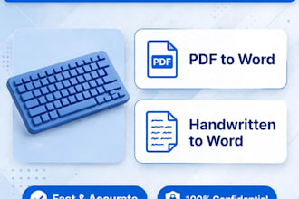 retype image pdf handwritten to ms word fast typing