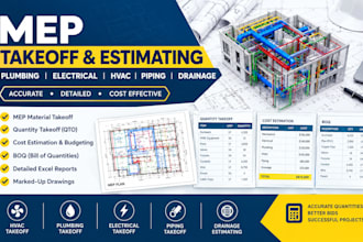 do accurate mep takeoff and plumbing electrical estimate for bids